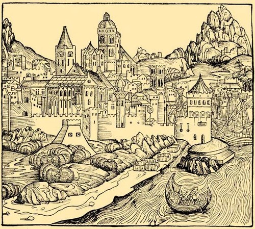 Aquileja középkori képe Hartmann Schedel krónikájából