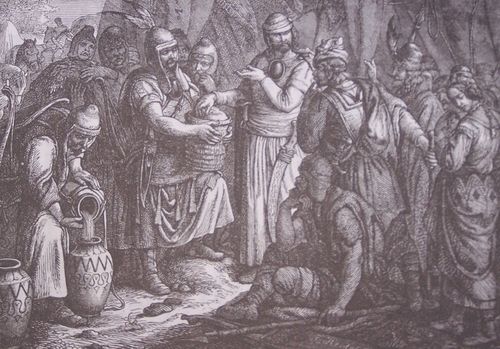 Árpád birtokába veszi a magyar földet (Geiger Péter rajza)