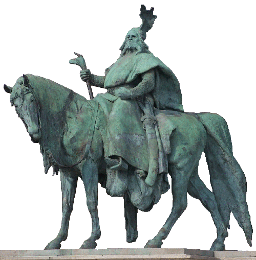 Előd vezér szobra a Milleniumi emlékművön (Zala György - 1928)