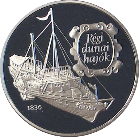 Árpád (1836) - Ezüst 500 forintos a Dunai Hajók sorozatból (1993)