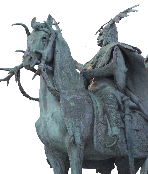 Huba vezér szobra a Milleniumi emlékművön (Zala György - 1929)