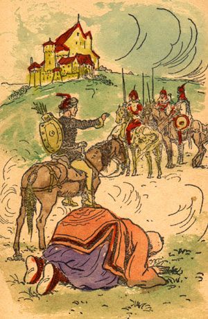 A kievi herceg hódolata Árpád előtt (Sávely Dezső rajza)