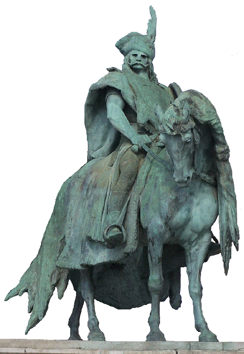 Kond vezér szobra a Milleniumi emlékművön (Zala György - 1928)