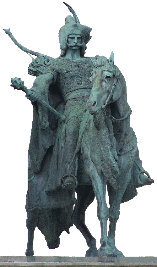 Tas vezér szobra a Milleniumi emlékművön (Zala György - 1928)